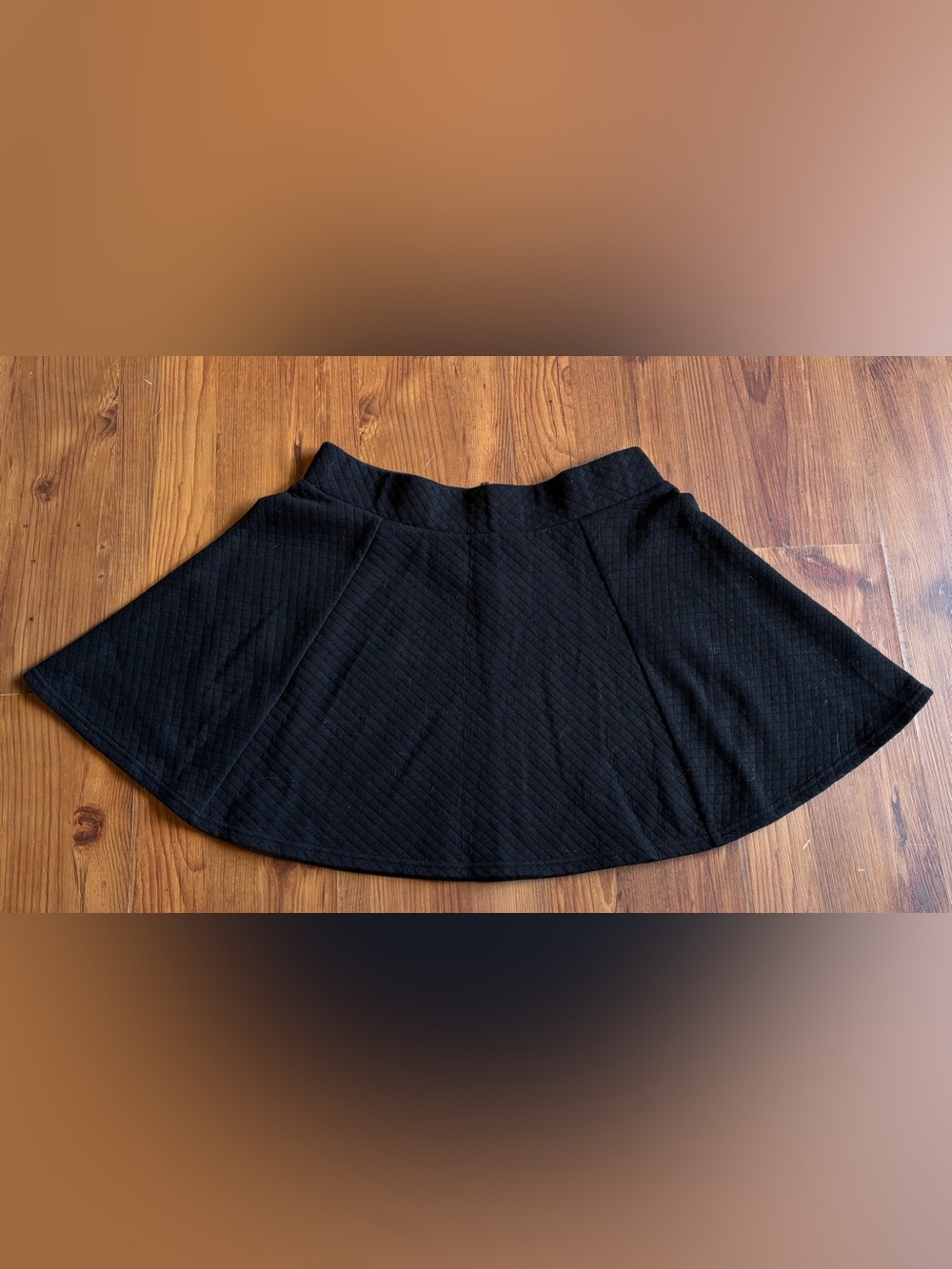 Divided Black Quilted Skater Skirt